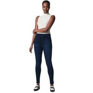 Spanx Jean-ish Shapewear Ankle Jean Leggings Womens Medium Petite Dark Wash